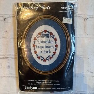 Vintage 1986 Janlynn Regency Mats Friendship Embroidery Needlepoint Craft Kit